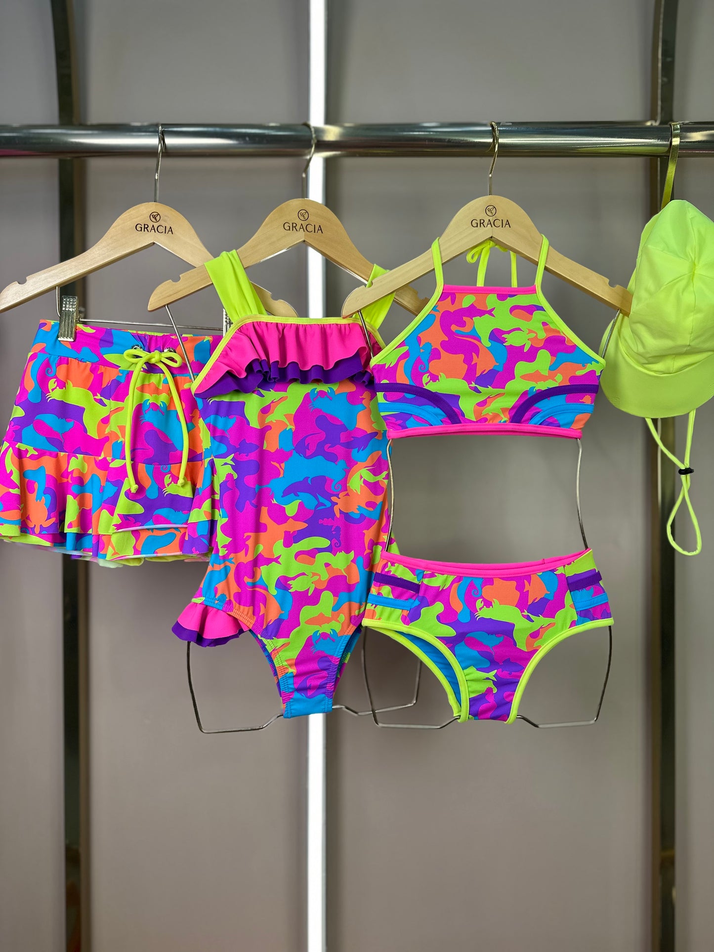 Saia-shorts Infantil Amanda Oceano Camuflado - Siri Kids