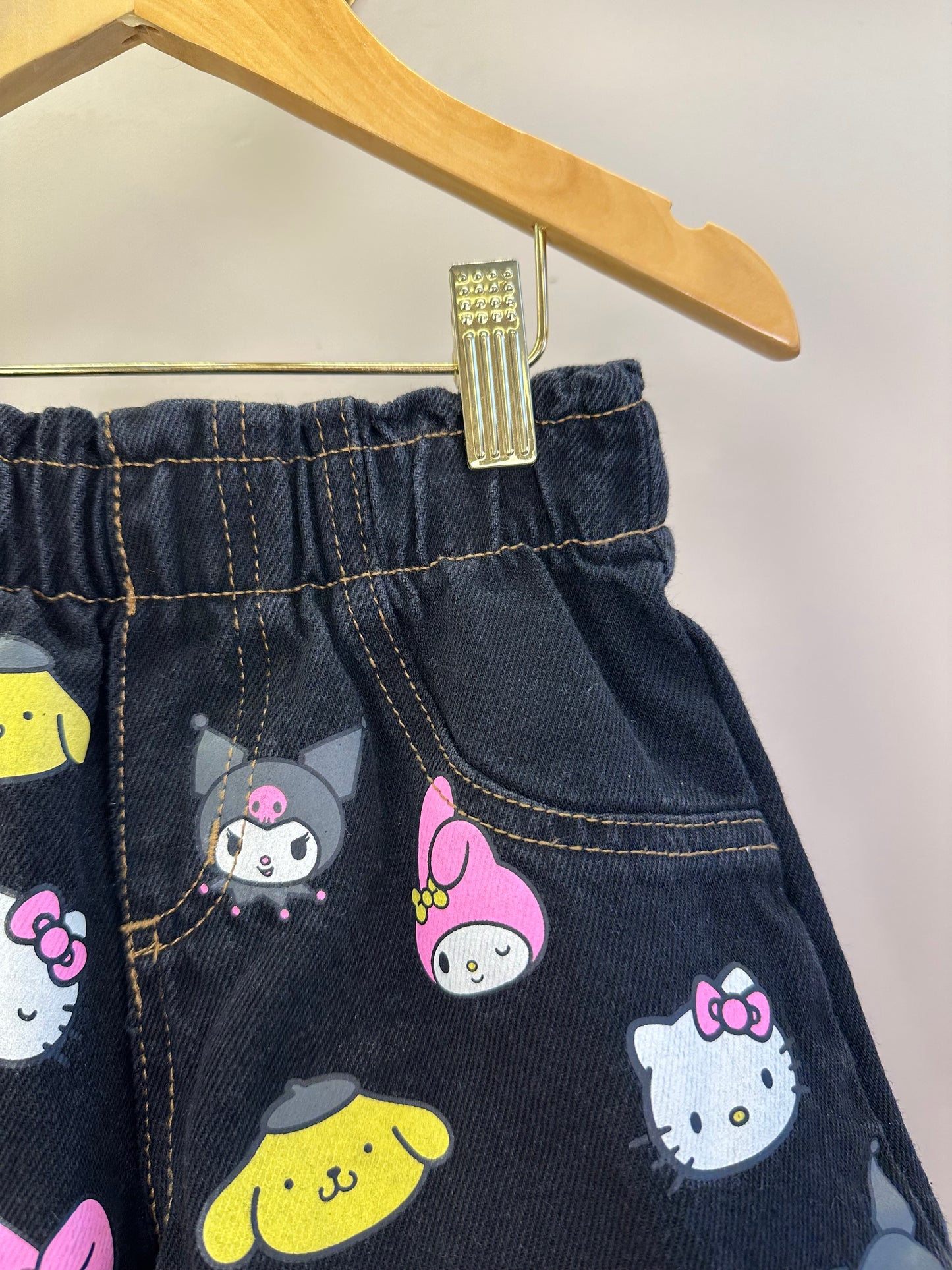 Shorts-Saia Infantil Jeans Hello Kitty and Friends - Momi