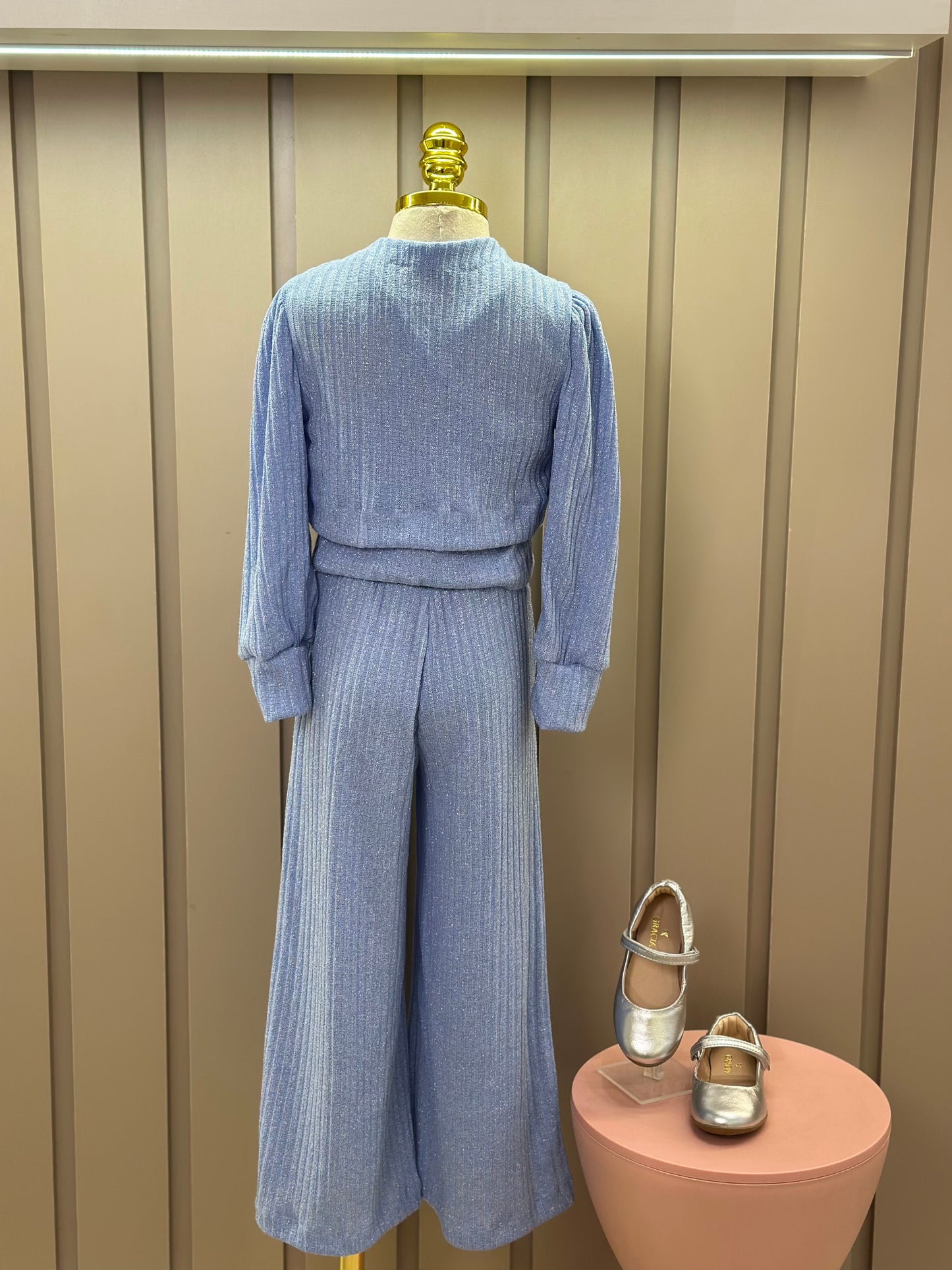 Conjunto Infantil Blusa com Casaco e Calça Azul - Luluzinha
