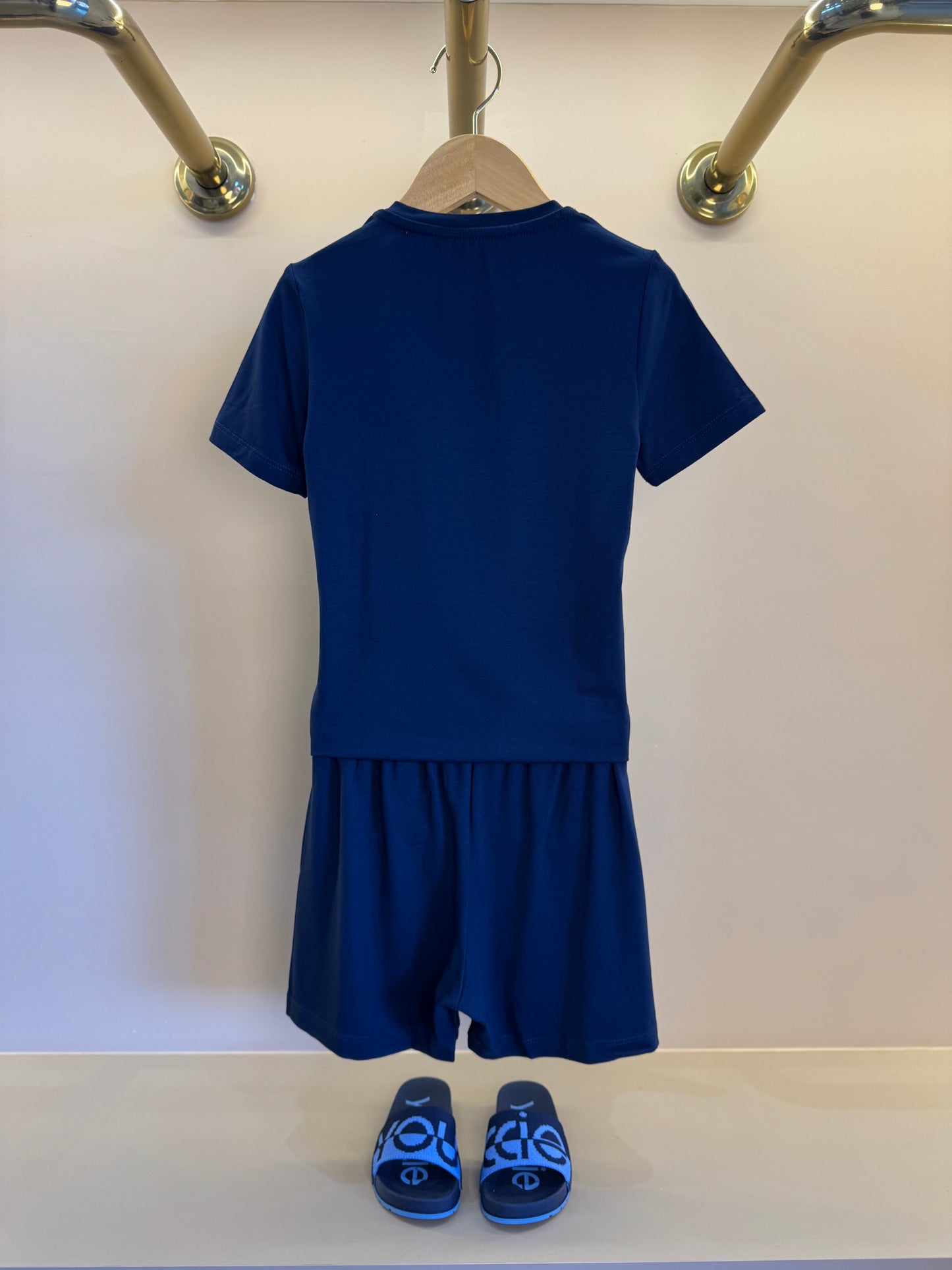 Pijama Infantil Le Basique Blusa MC e Shorts Azul Infinito - Conforteca