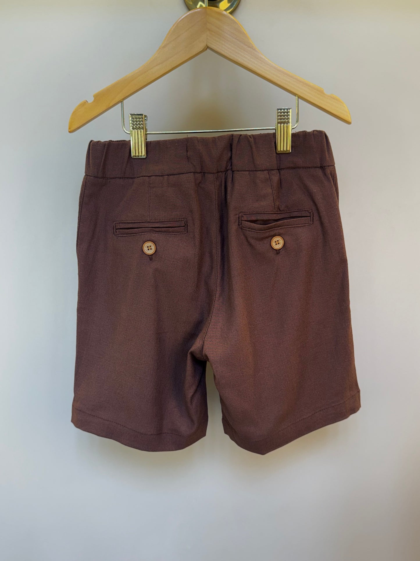Bermuda Infantil Linho Marrom - Dudes