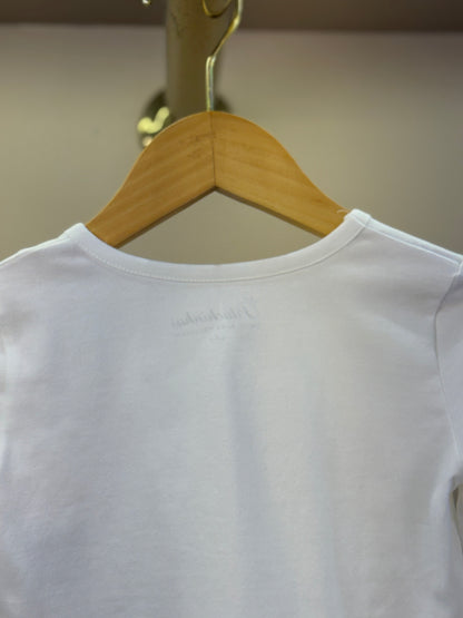 Blusa Infantil Cotton Ursinha Moldura Cristais Off White - Pituchinhus