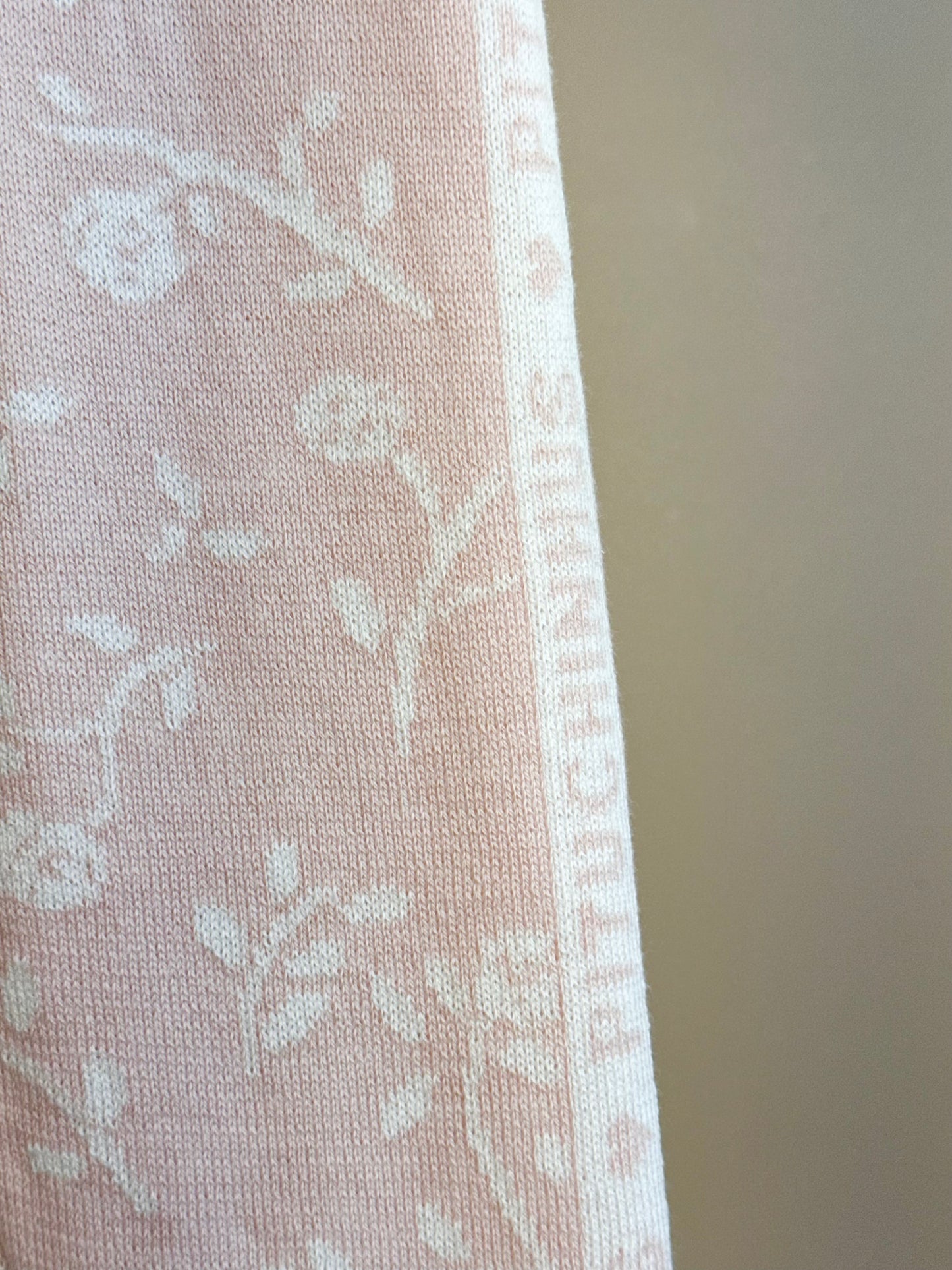 Legging Infantil Tricot Floral Rosa Mel - Pituchinhus