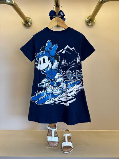Vestido Infantil Lenço Minnie Ski Marinho - Animê