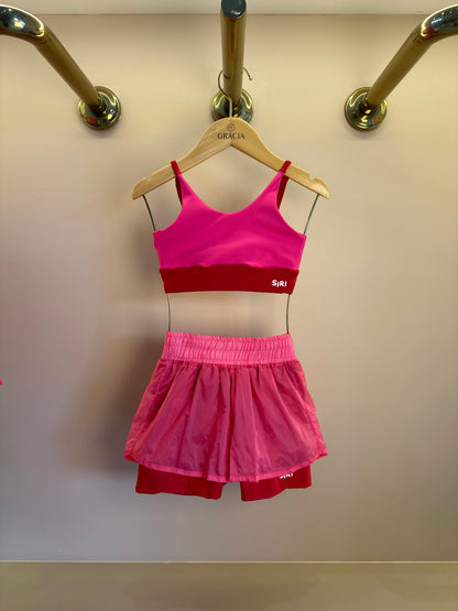 Conjunto Infantil Top Sara Maxxi e Shorts Dani Oncinha Pink - Siri Sport