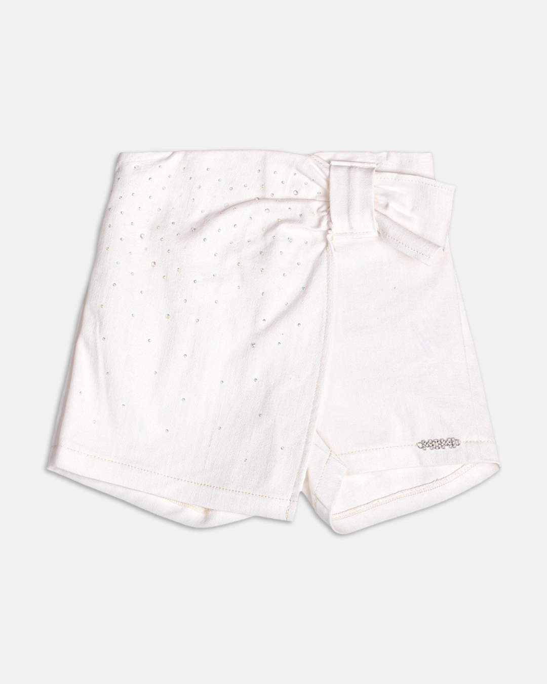 Shorts-saia Infantil Laço Lateral Off White - Momi