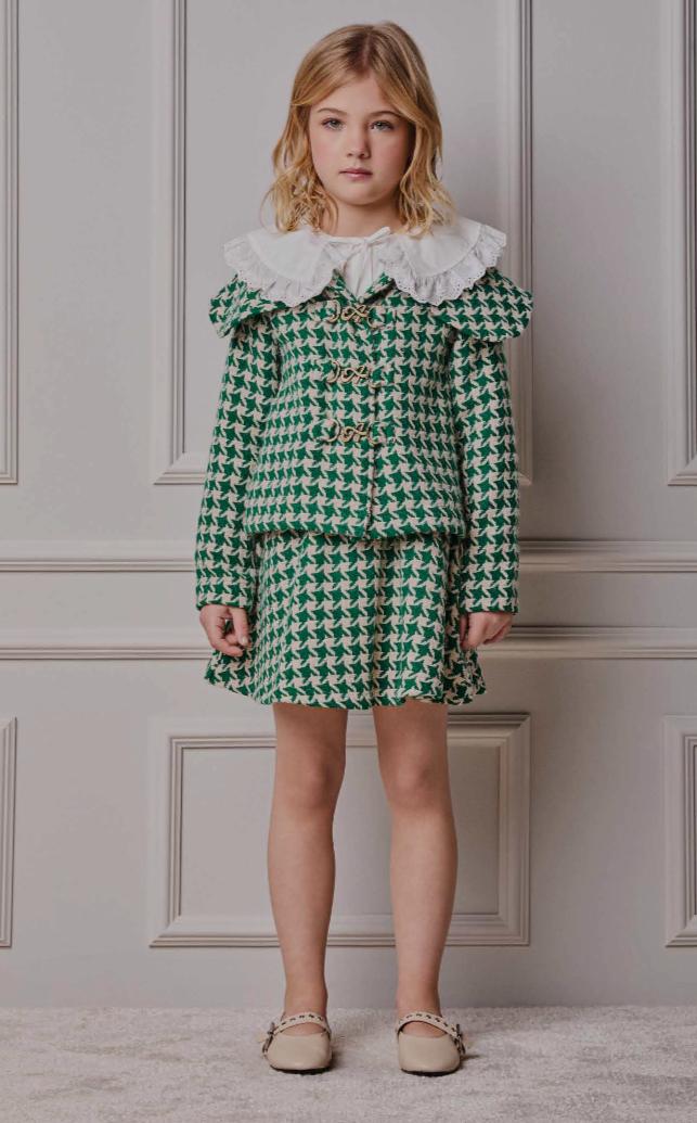 Saia Infantil de Tweed Xadrez - Animê