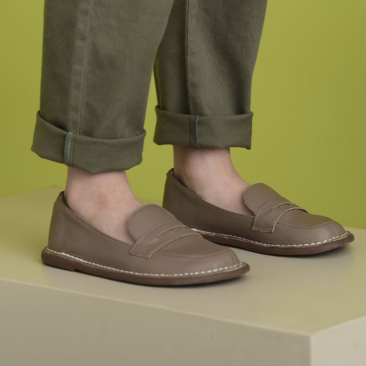 Mocassim Infantil Couro Moca Grigio - Petit Cheval