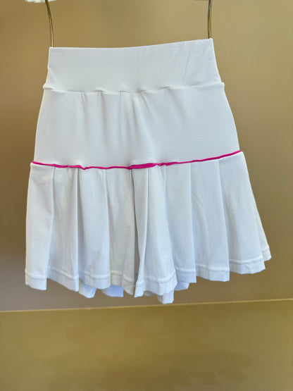 Conjunto Infantil Top Basic Six e Saia Fernanda Dry Badminton Branco - Siri Sport