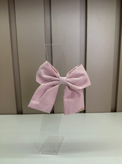 Laço Infantil Clássico Linho Rosa Seco - Roana