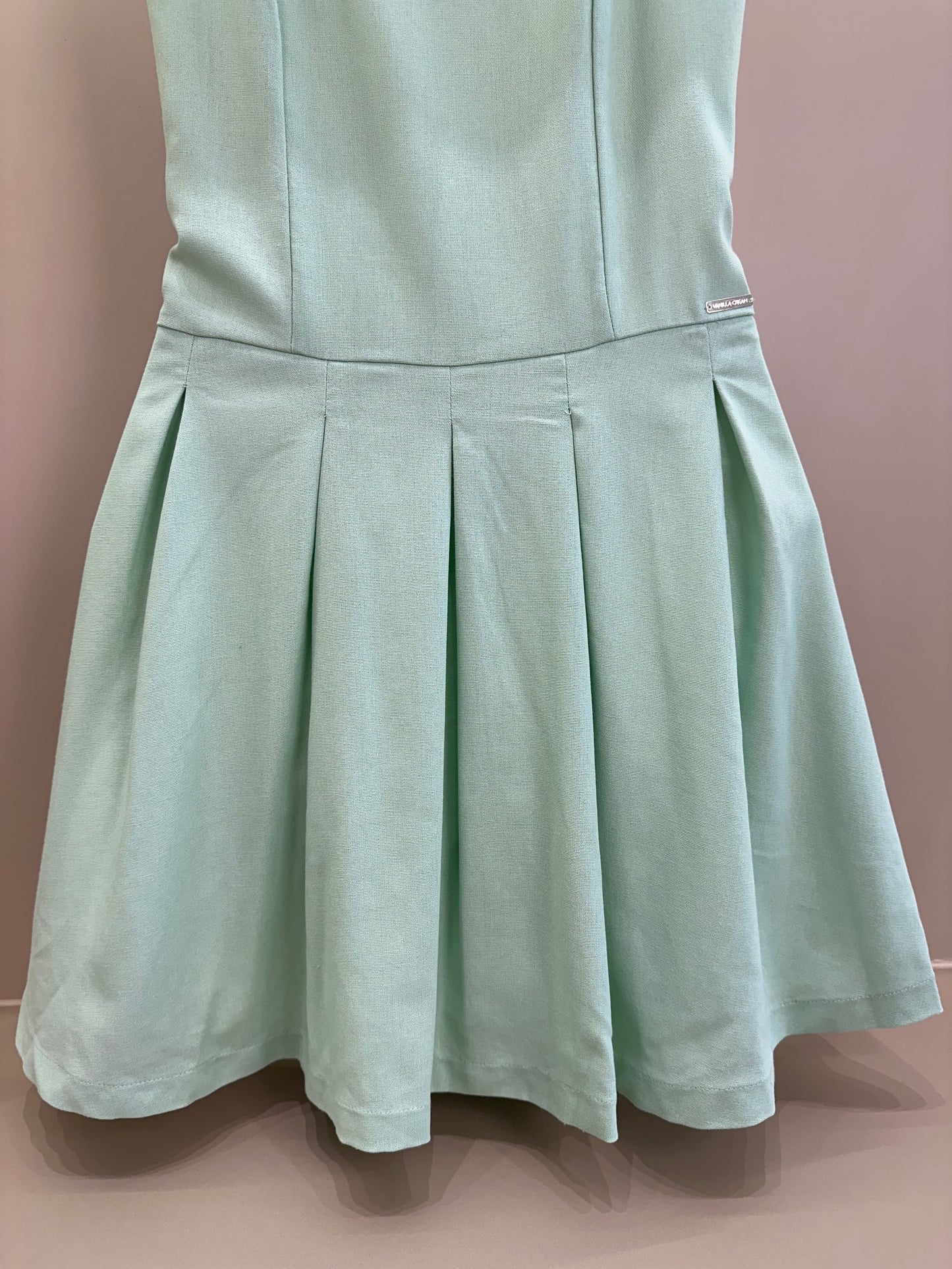 Vestido Teen Com Alças Finas e Saia Evasê - Vanilla Cream