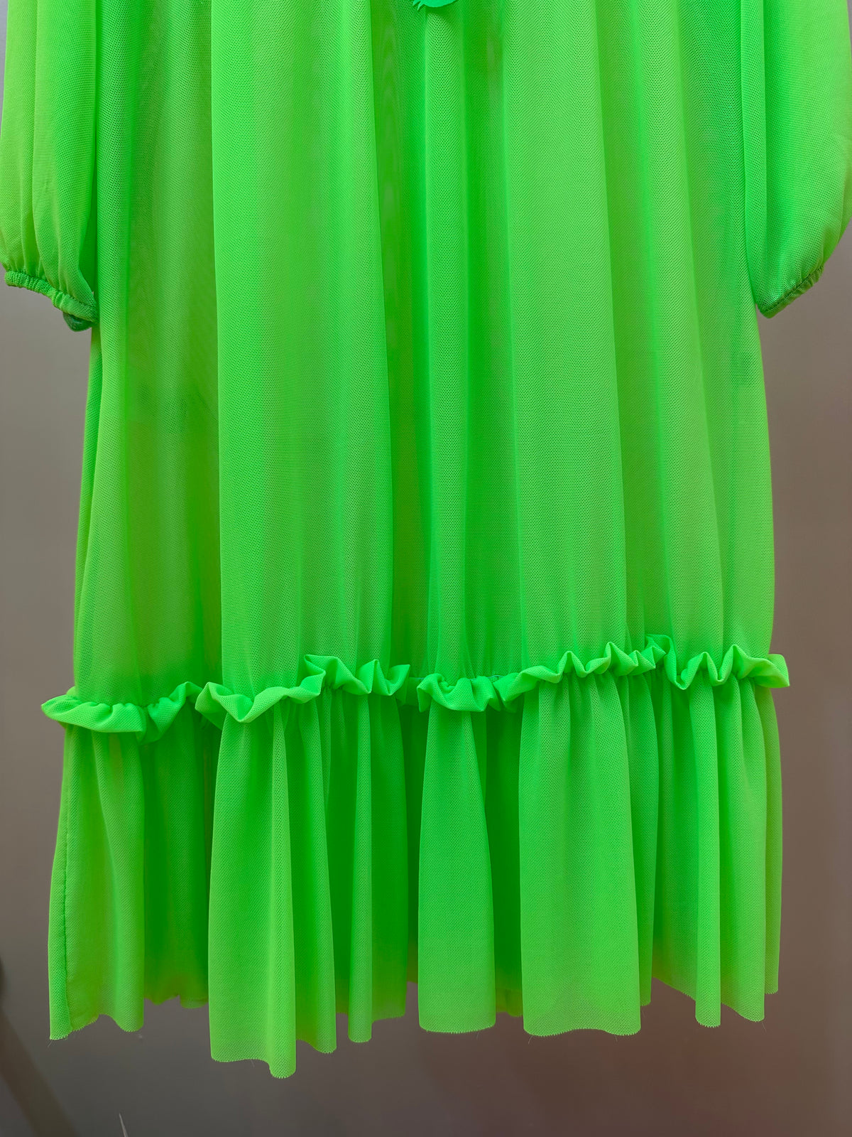 Vestido Infantil Tule Eduarda Verde Fluor - Siri Kids