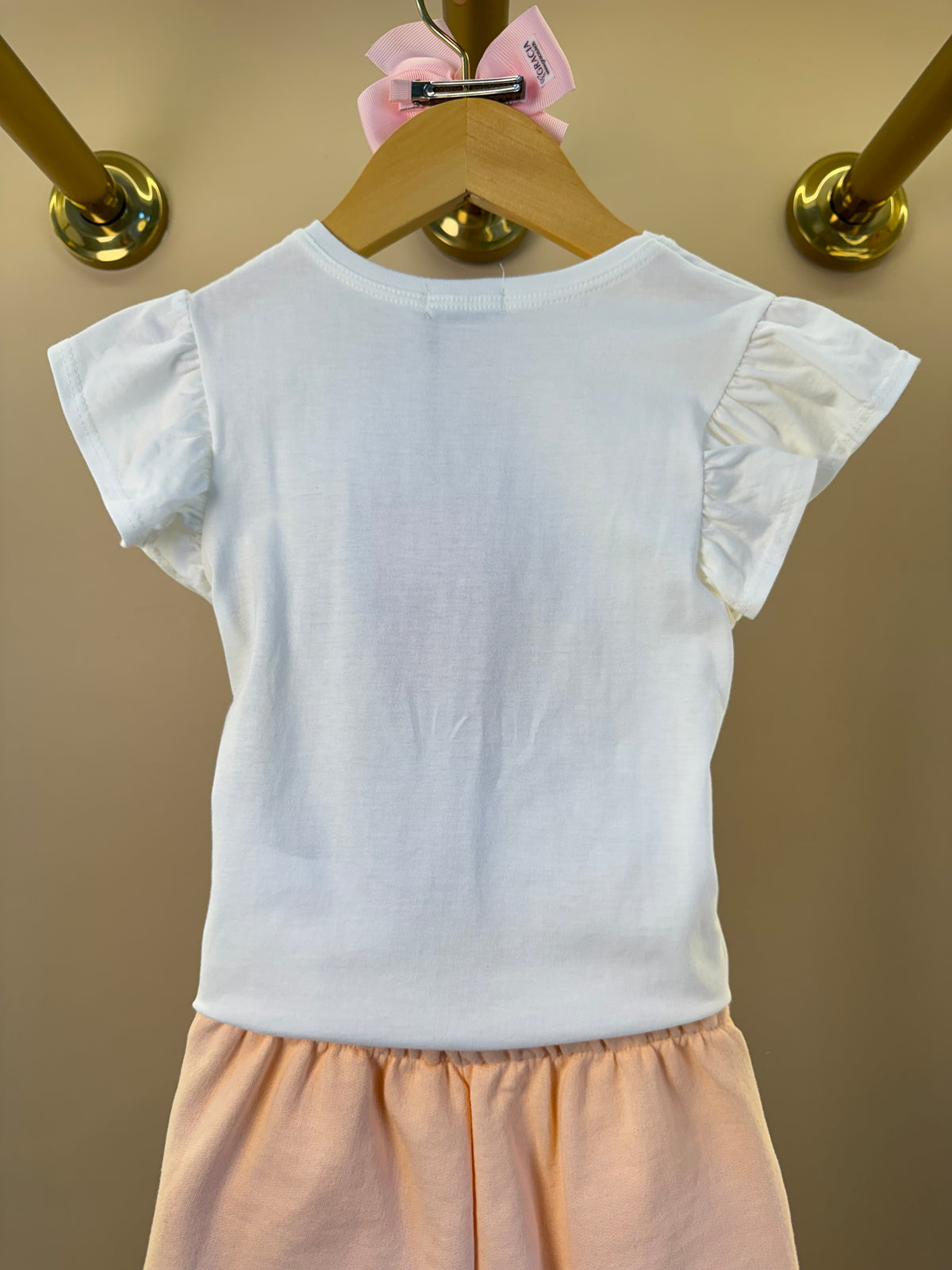 Conjunto Infantil Blusa Ursinha Com Strass e Shorts Moletom - Infanti