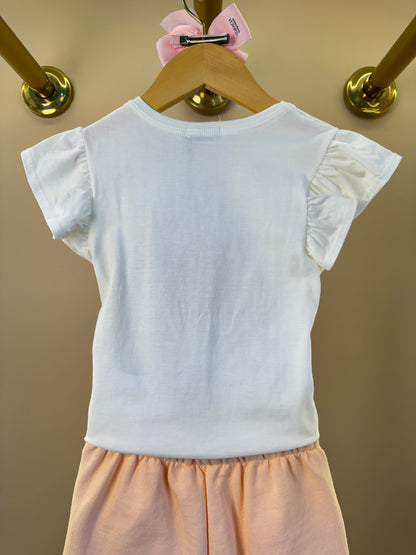 Conjunto Infantil Blusa Ursinha Com Strass e Shorts Moletom - Infanti
