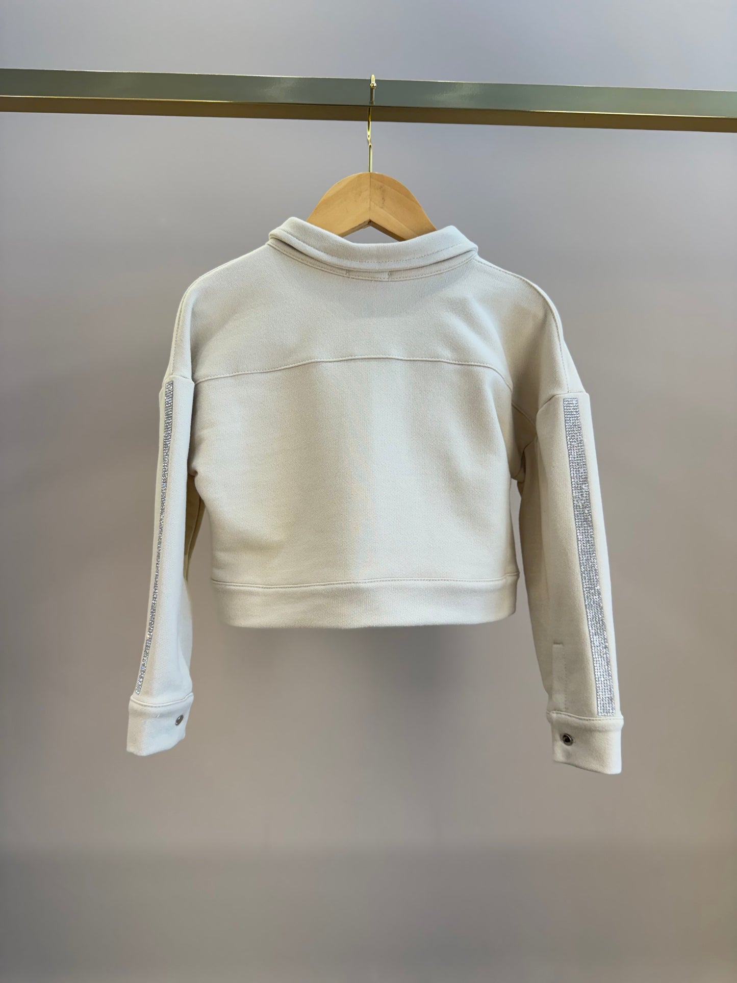 Casaco Infantil Strass Lateral Bege - Luluzinha