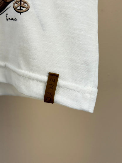 Camiseta Infantil MC Teddy Ski Off White - Dame