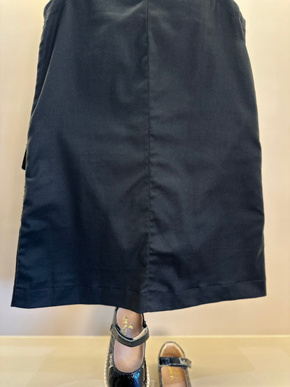 Vestido Infantil Trapézio Sarja Bolsos Tweed Paetê Preto - Petit Cherie