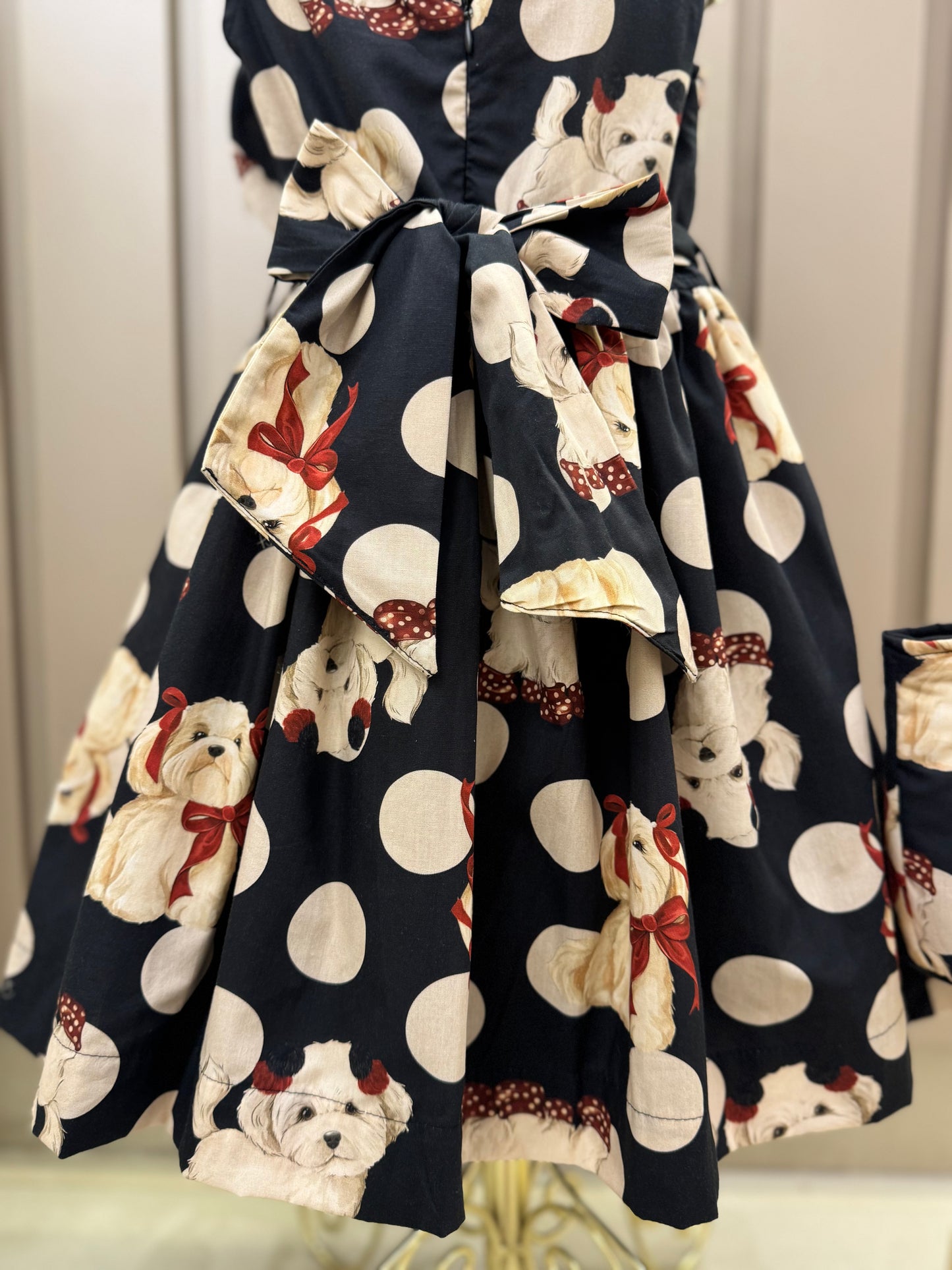 Vestido Algodão Cachorrinhos & Lacinhos Preto - Pituchinhus