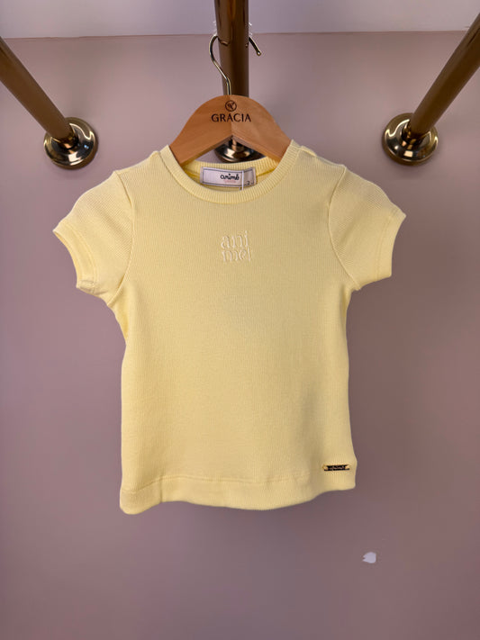 Blusa Infantil Bordada Verão Amarelo -  Animê