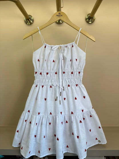 Vestido Teen Voil Corações Bordados - Two In