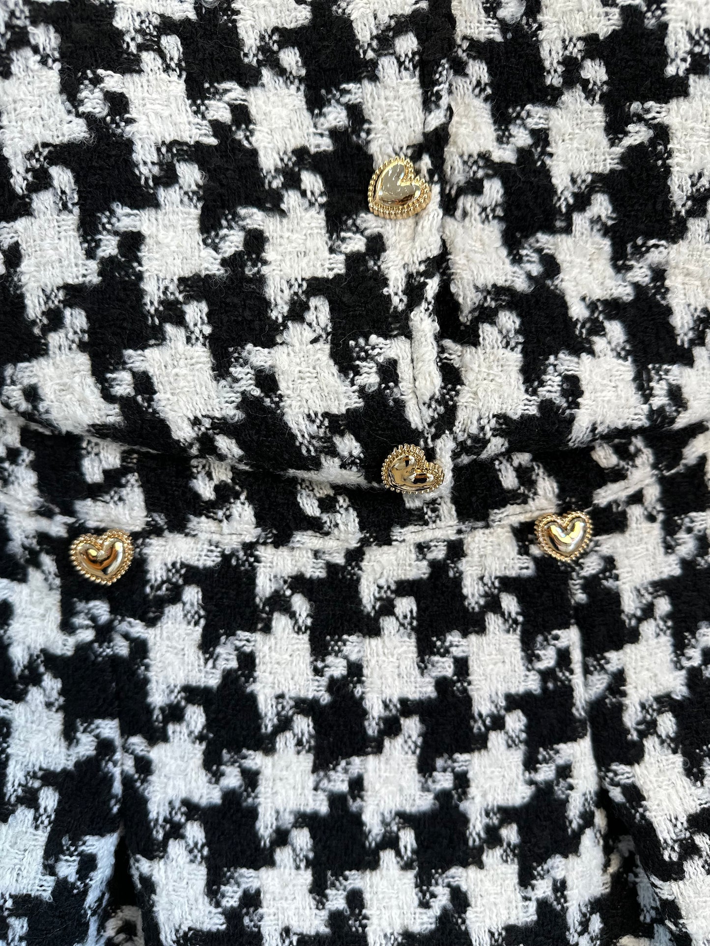 Conjunto Infantil Clássico Tweed Casaco e Saia P&B - Luluzinha