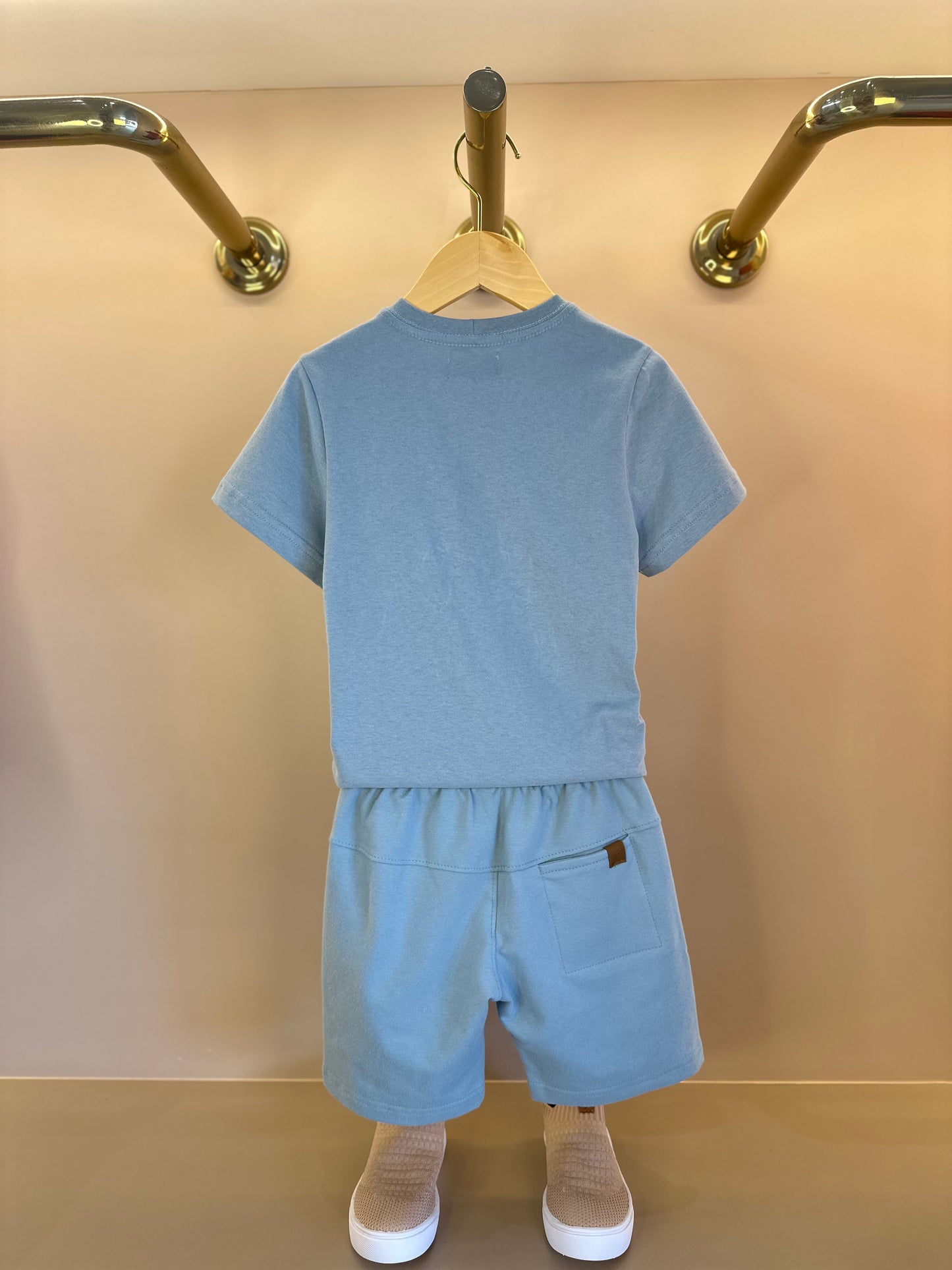 Conjunto Infantil Camiseta Algodão Teddy Conversível Malibu e Bermuda Básica Moletom Algodão Malibu - Dame