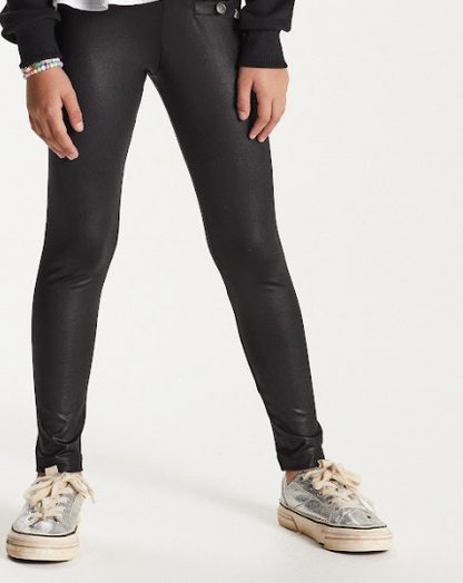 Conjunto Infantil Blusa Malha com Botões e Calça Legging Resinada - Um Mais Um