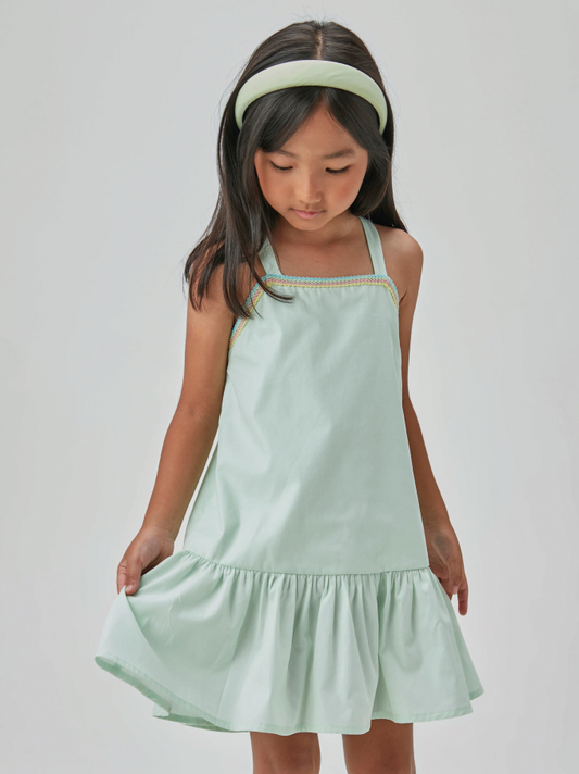 Vestido Infantil Algodão Jumper Verde Claro - Beabá PRÉ-VENDA