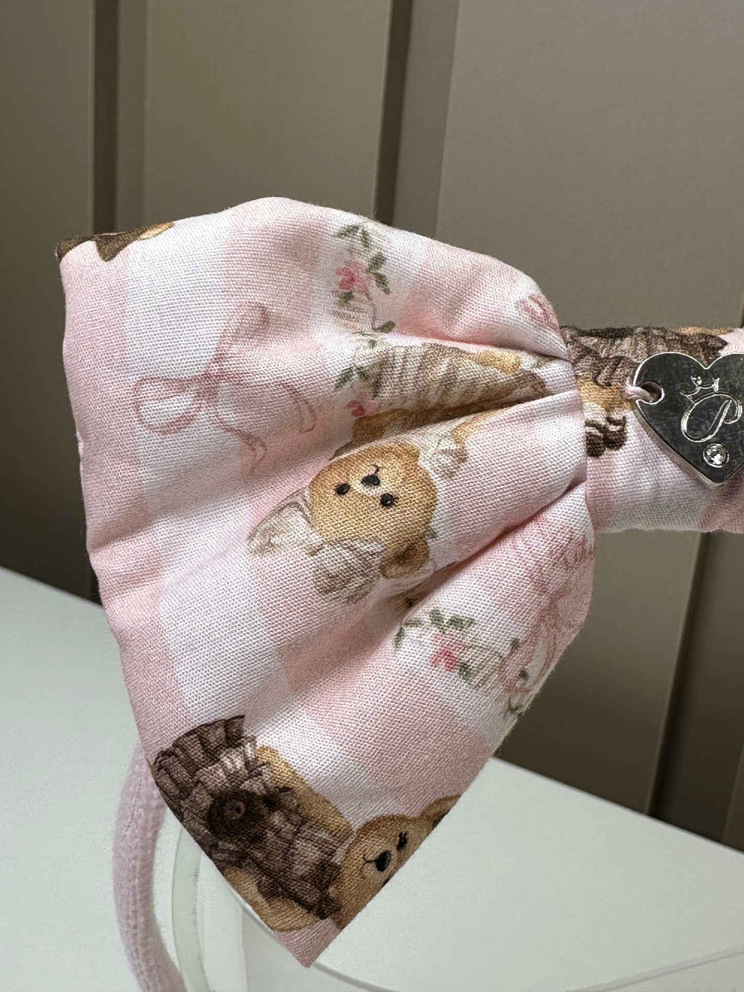 Arco Infantil Laço Puffer Estampado Ursinhos e Listas - Pituchinhus