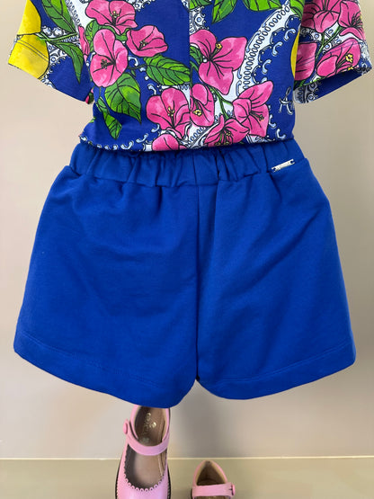 Conjunto Infantil Blusa Estampa Primavera Floral e Limões e Shorts Laço - Animê