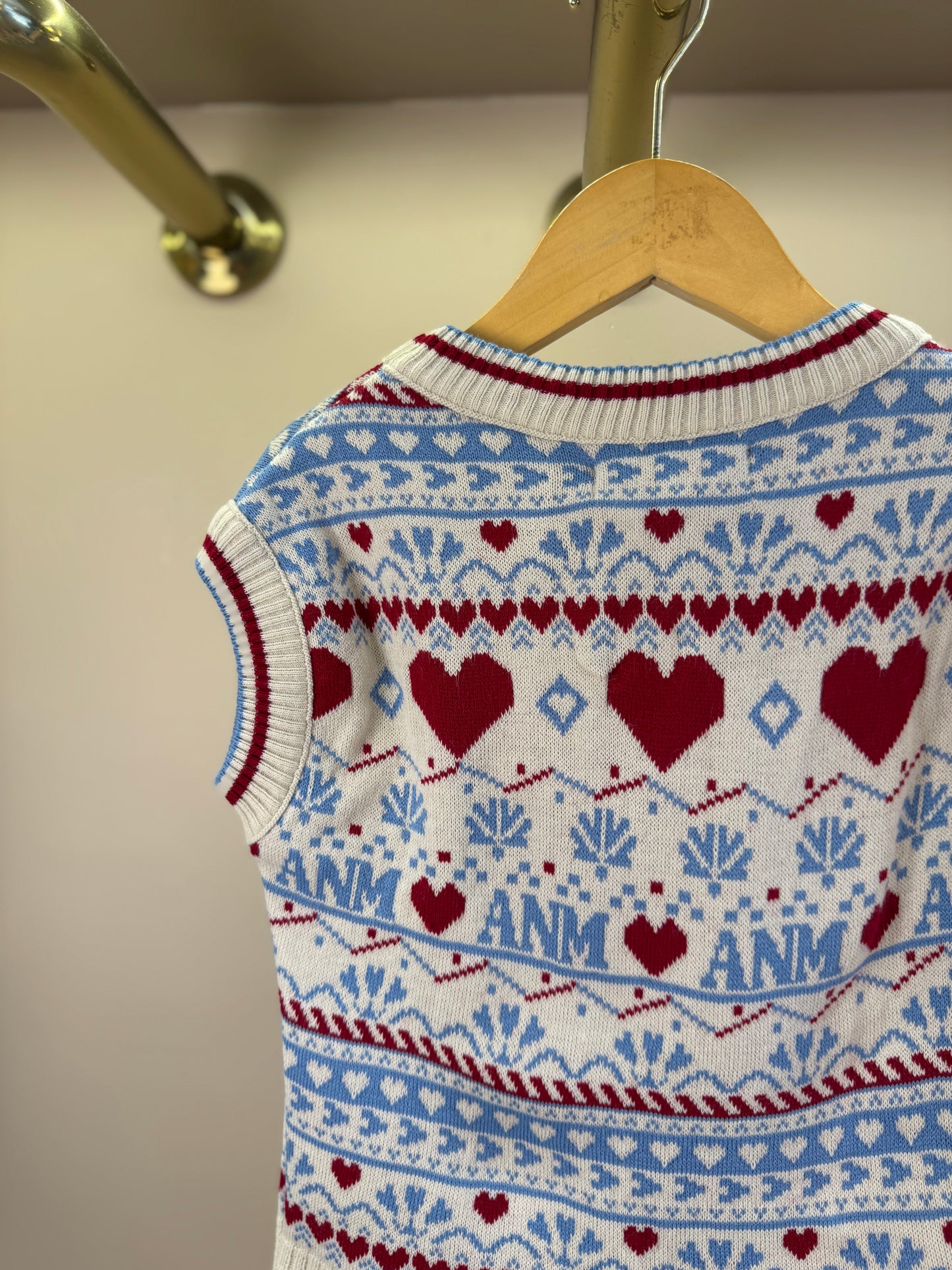Colete Infantil Tricot Corações - Animê