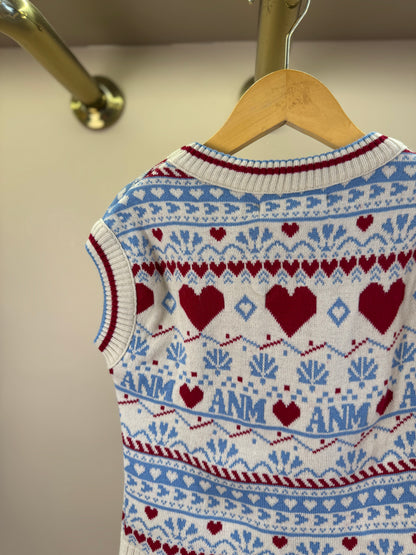 Colete Infantil Tricot Corações - Animê
