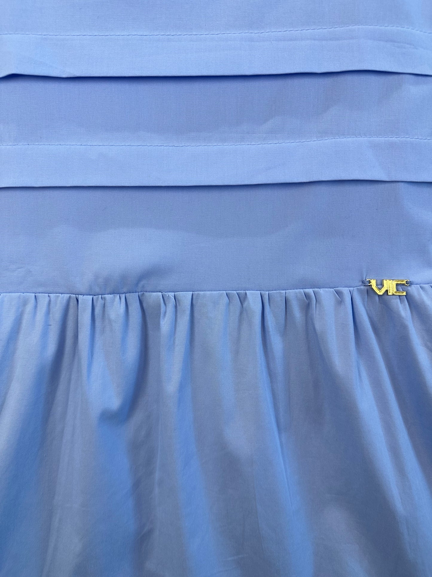 Vestido Teen Tricoline Azul - Vic Vick