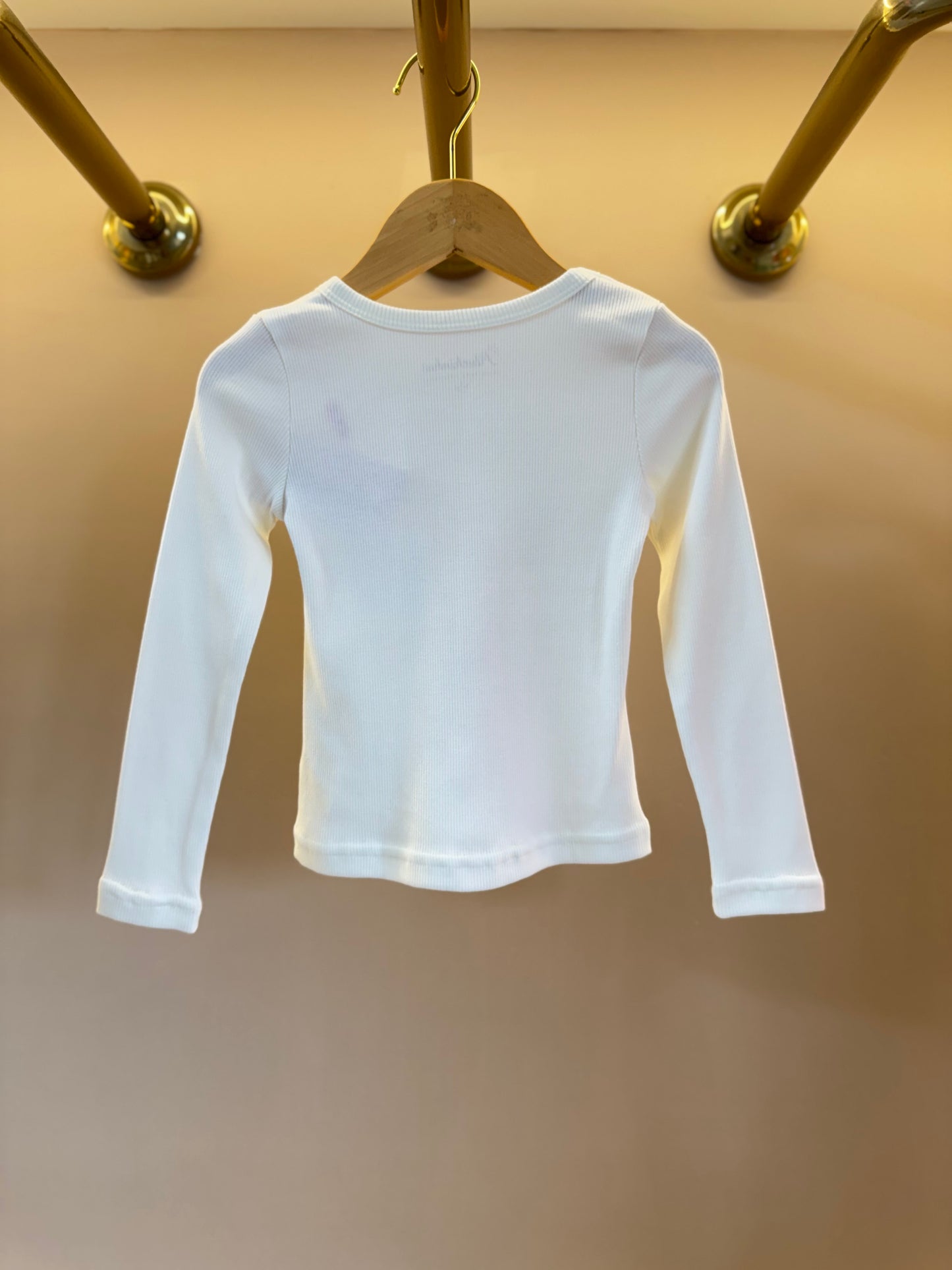 Blusa Infantil Rib Moldura Cavalinho Cristal Off White - Pituchinhus
