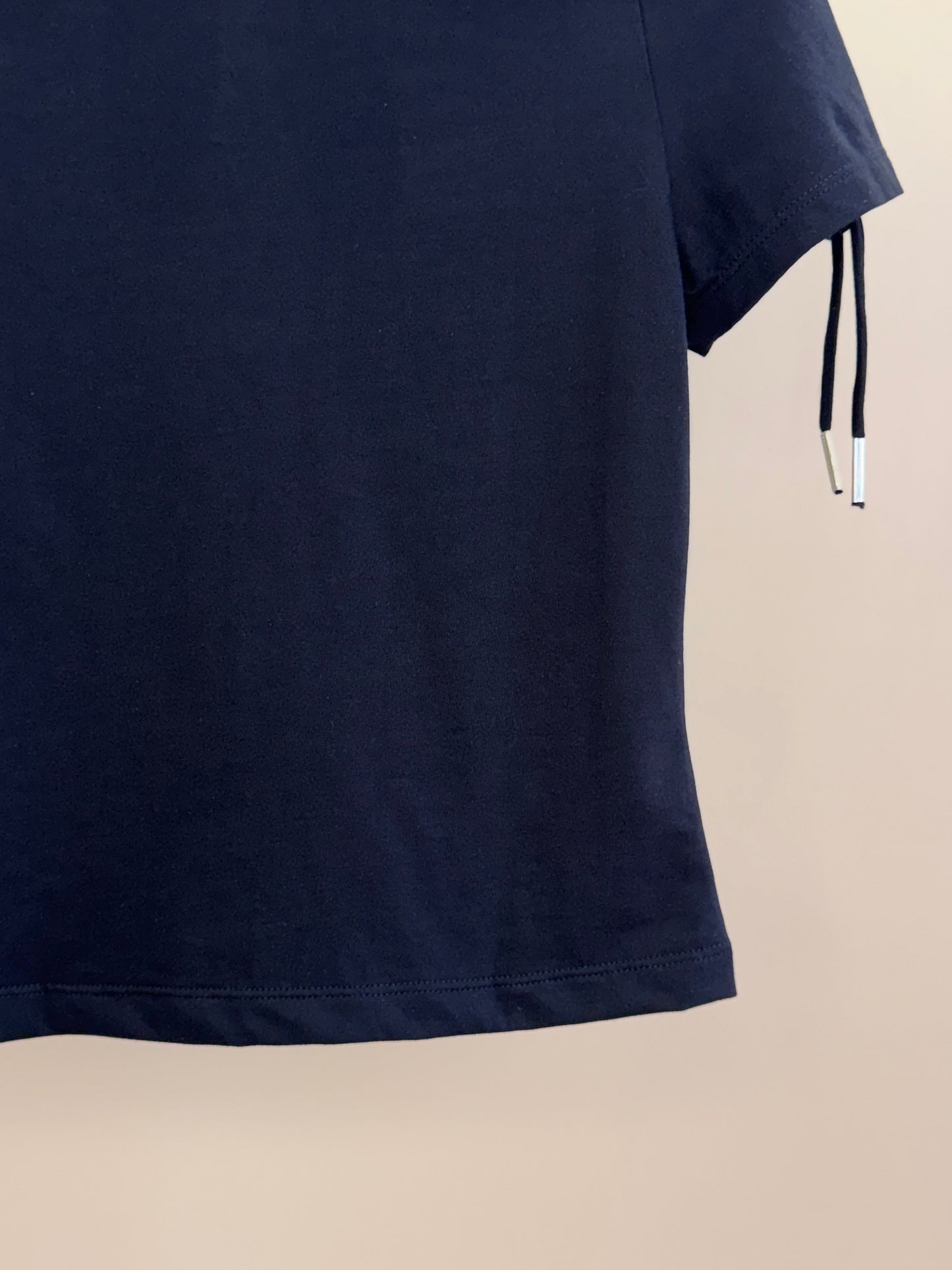 Camiseta Teen Baby Look Ursinho Amarração Mangas Preta - Two In
