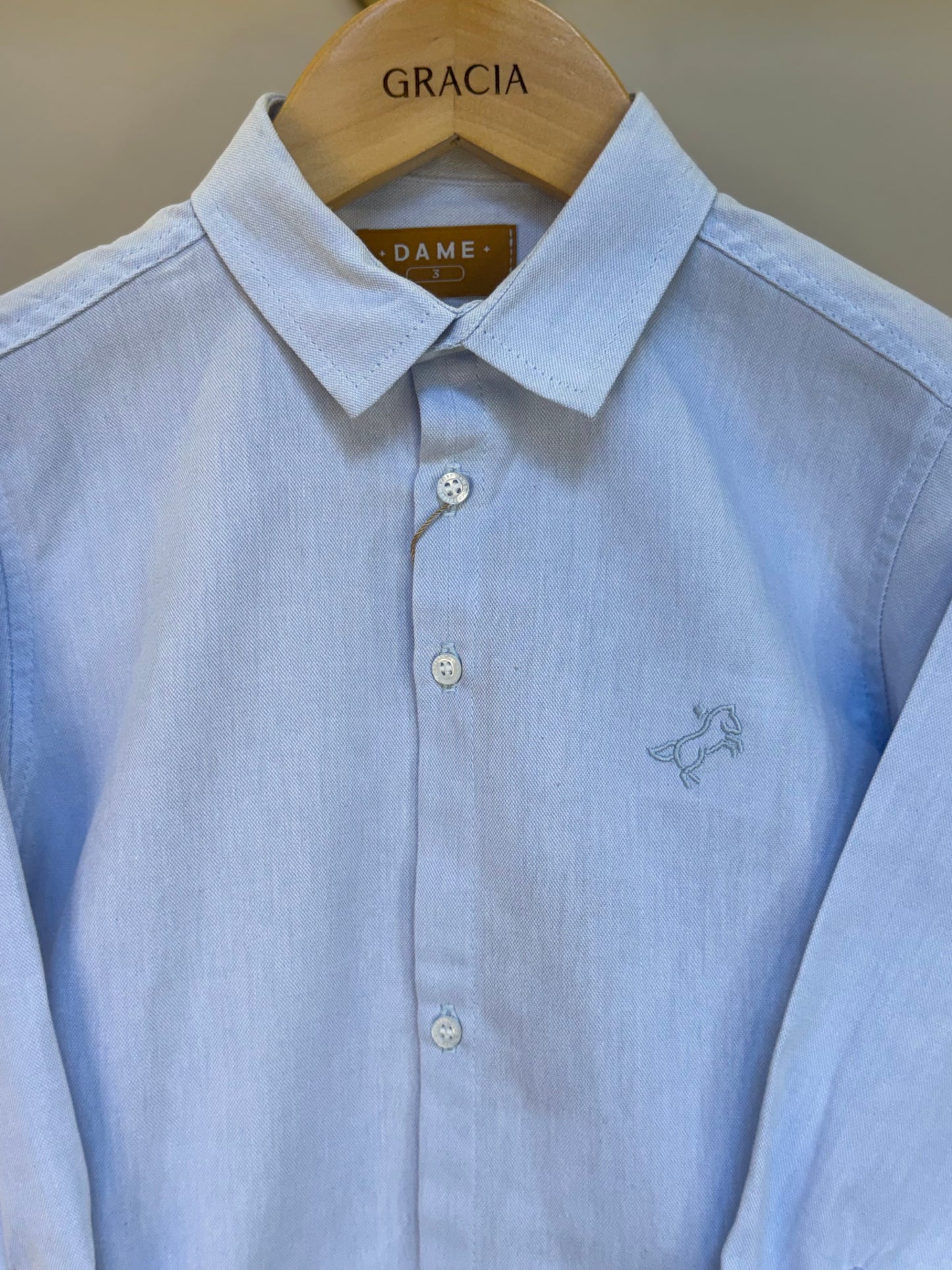 Camisa Tricoline Azul - Dame