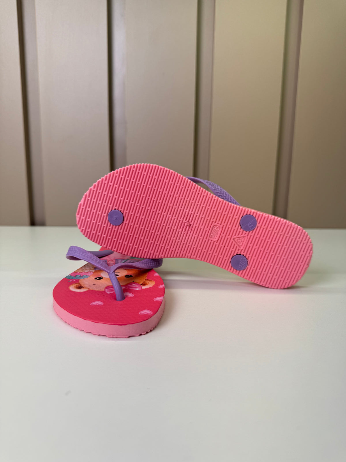 Chinelo Infantil Rosa Ursinha Com Sorvete e Bolsinha - Infanti