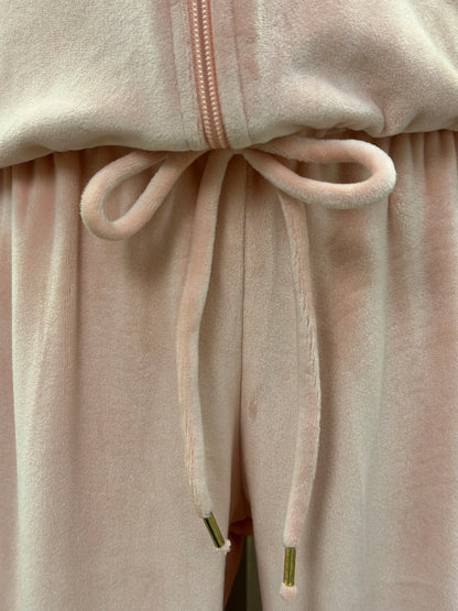 Conjunto Jaqueta e Calça Jogger Veludo Elastano Rosa Claro - Infanti
