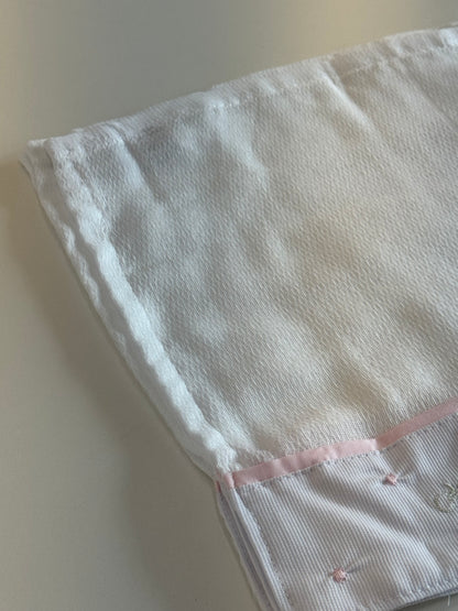 Kit 3 Fraldinhas Boca Bebê Luxo Bordadas Lacinhos Rosa - Roana