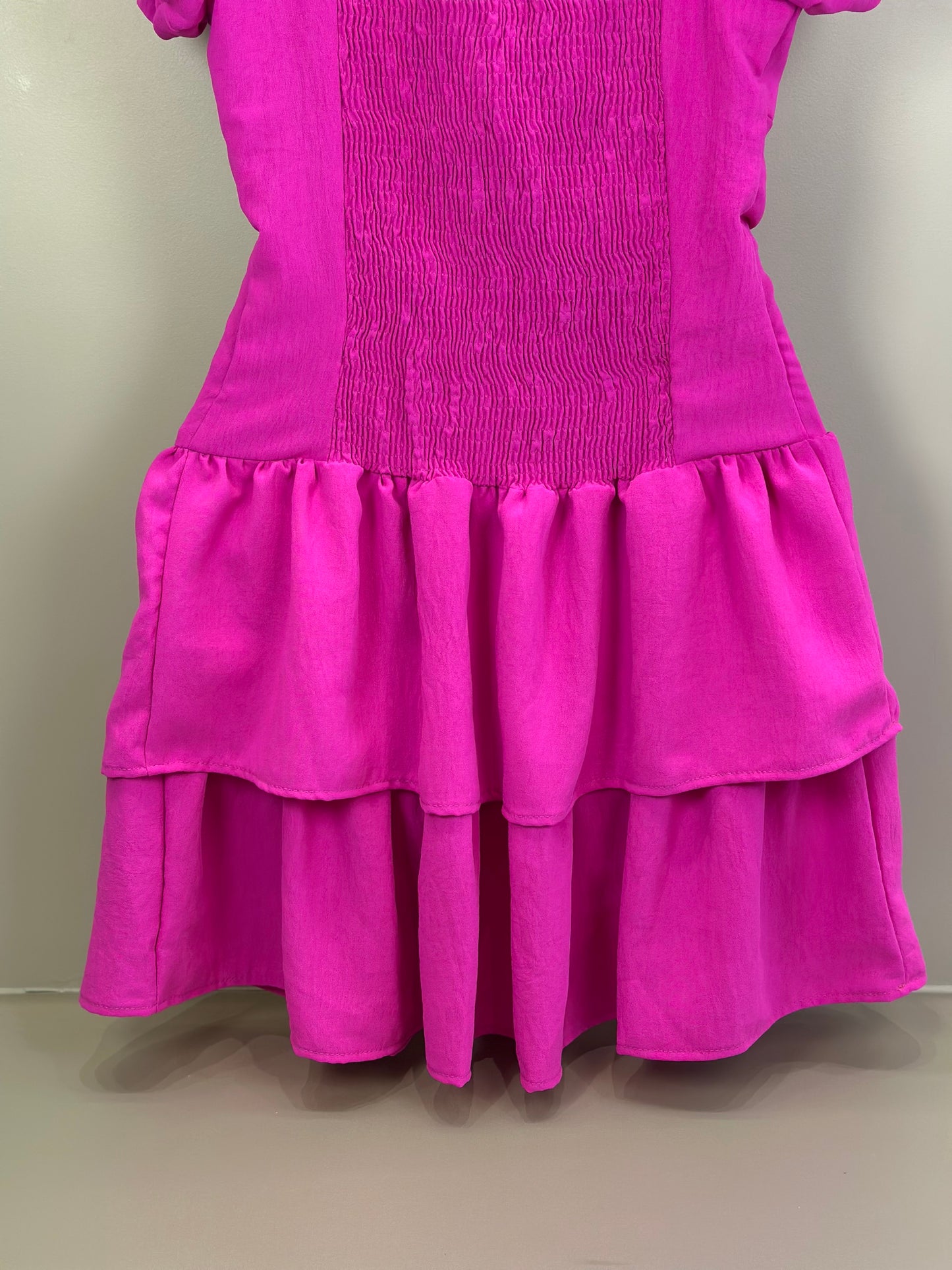 Vestido Teen Crepe Babados Pink - Two In