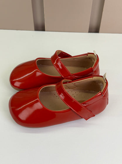 Sapatinho Bebê Dolly Couro Verniz Vermelho - Tip Toey Joey