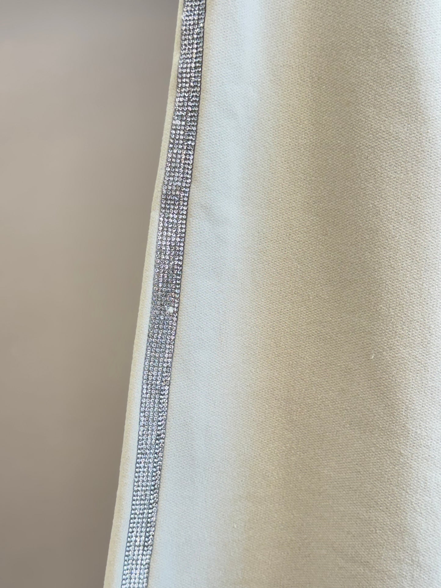 Calça Infantil Wide Leg Lateral Glitter Bege - Luluzinha