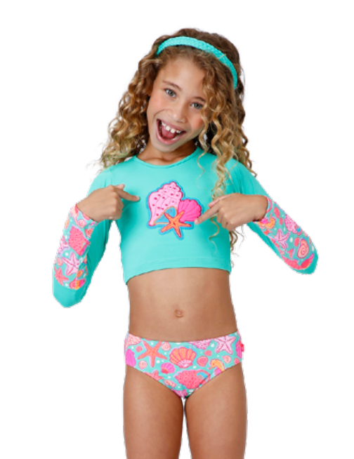 Biquíni Infantil Cropped Fernanda Est. Conchas - Siri Kids