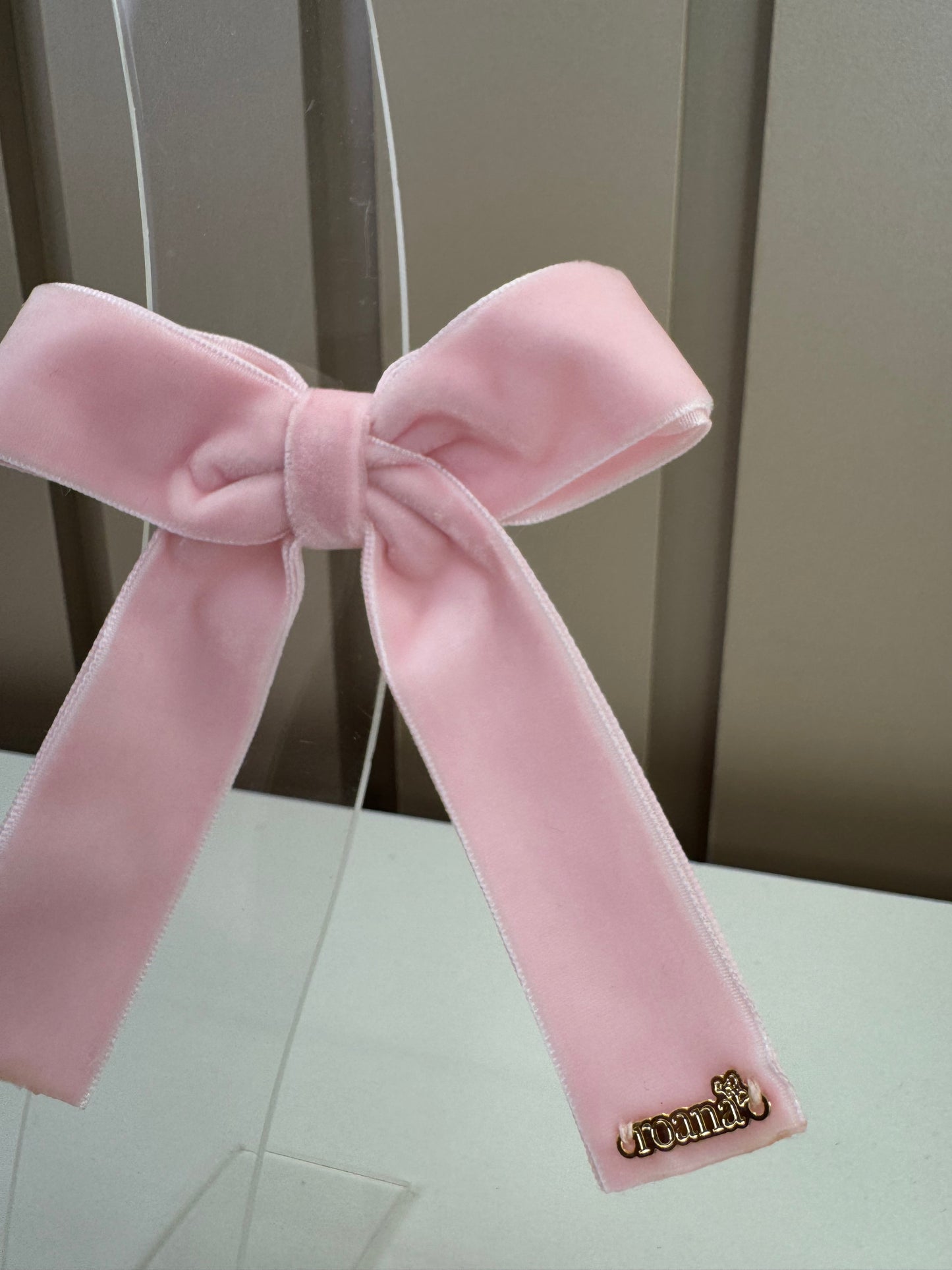 Laço Infantil Tradicional Veludo Rosa - Roana