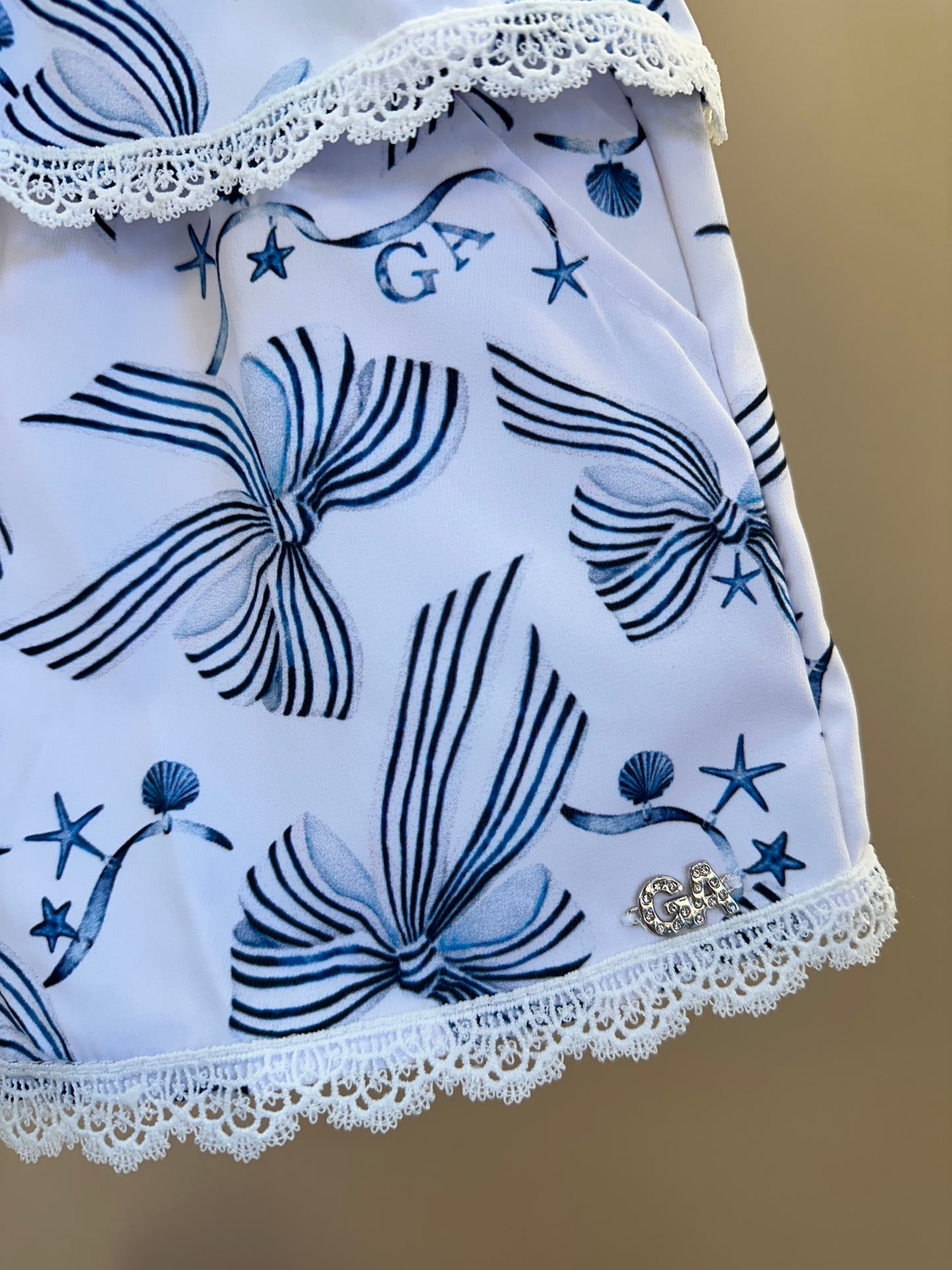 Conjunto Infantil Bata Estampada Sonho a Beira Mar e Shorts Sonho a Beira Mar - Gabriela Aquarela