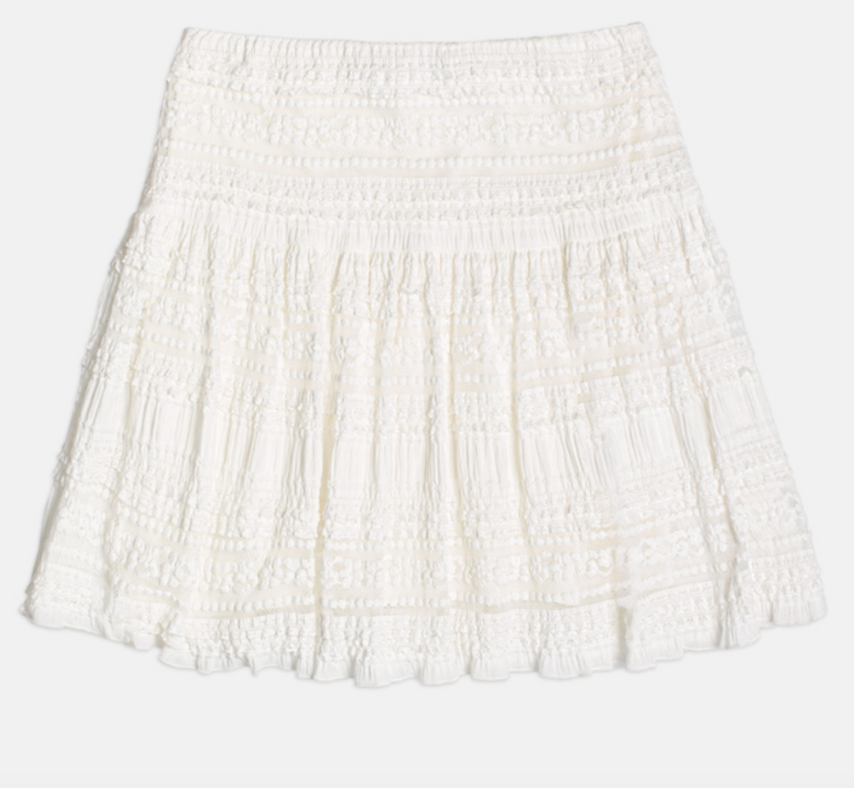 Conjunto Infantil Off White Blusa em Renda com Alças de Amarrar Saia com Cintura Elástica - Authoria