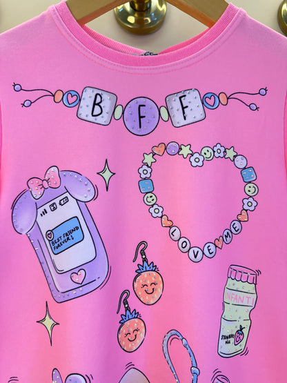 Vestido infantil Best Friend Pulseiras - Infanti