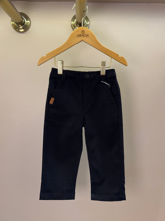 Calça Bebê Social Sarja Peletizada Preta - Um Mais Um