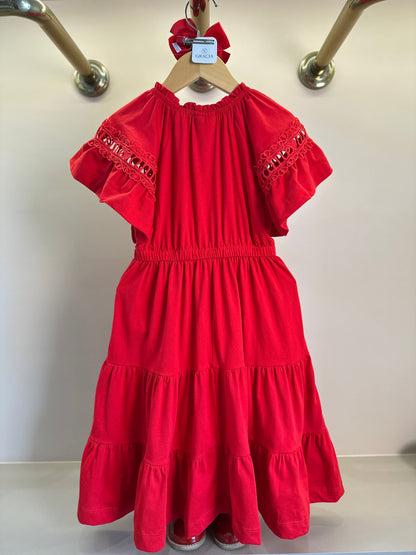 Vestido Infantil Vermelho Preppy - Animê