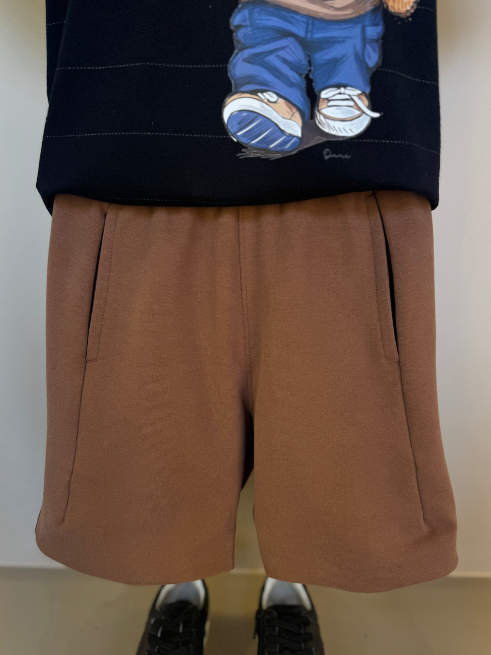 Bermuda Infantil Moletom Bolso Embutido Chocolate - Dame